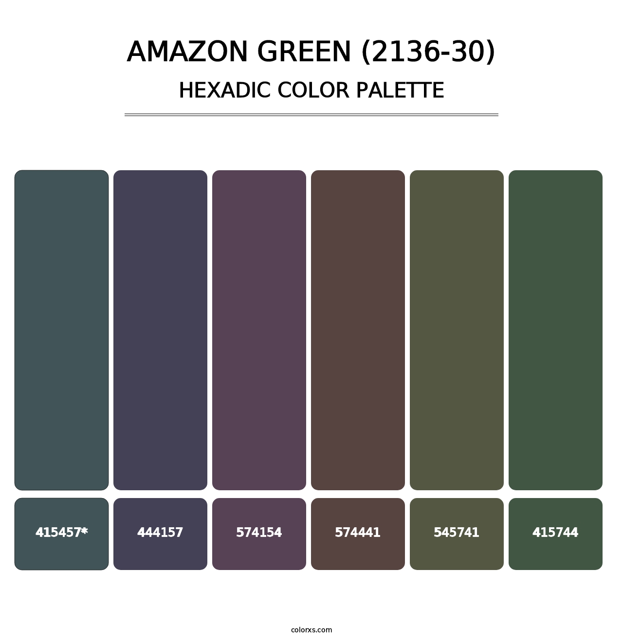 Amazon Green (2136-30) - Hexadic Color Palette