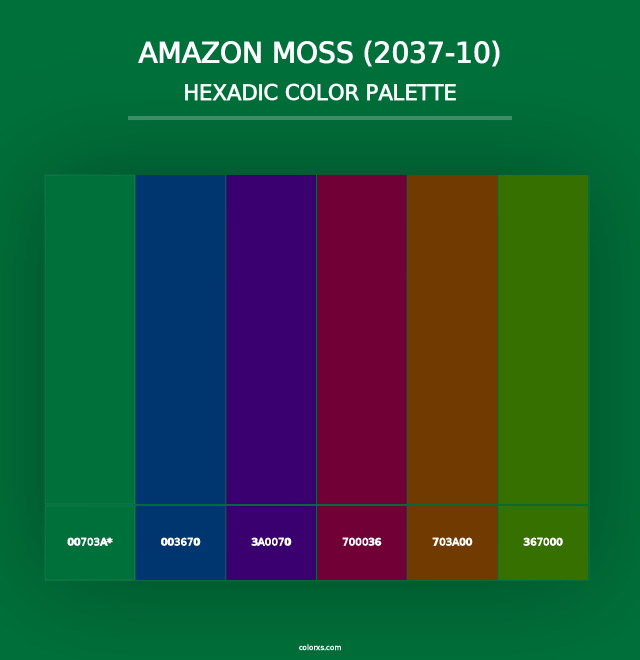 Amazon Moss (2037-10) - Hexadic Color Palette