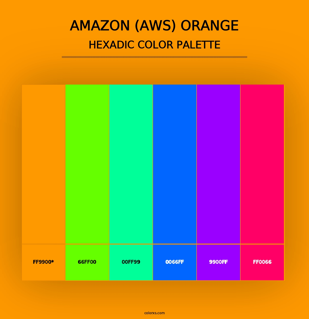 Amazon (AWS) Orange - Hexadic Color Palette