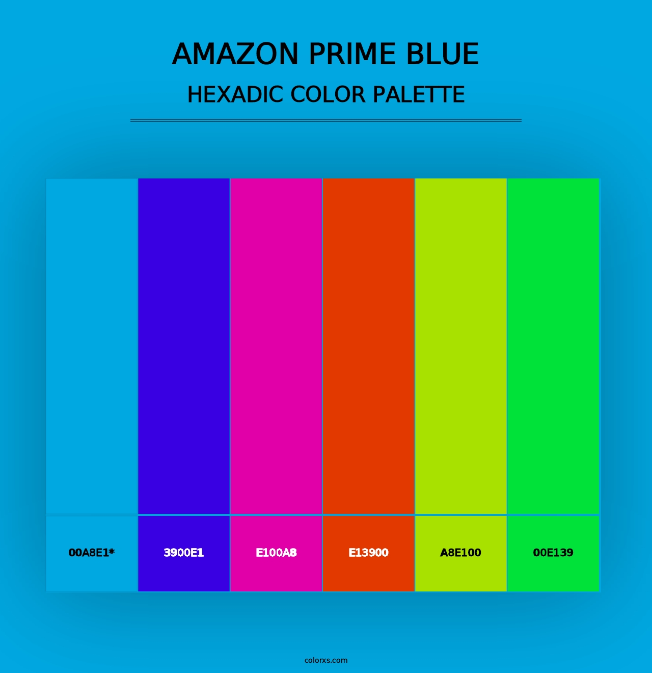 Amazon Prime Blue - Hexadic Color Palette