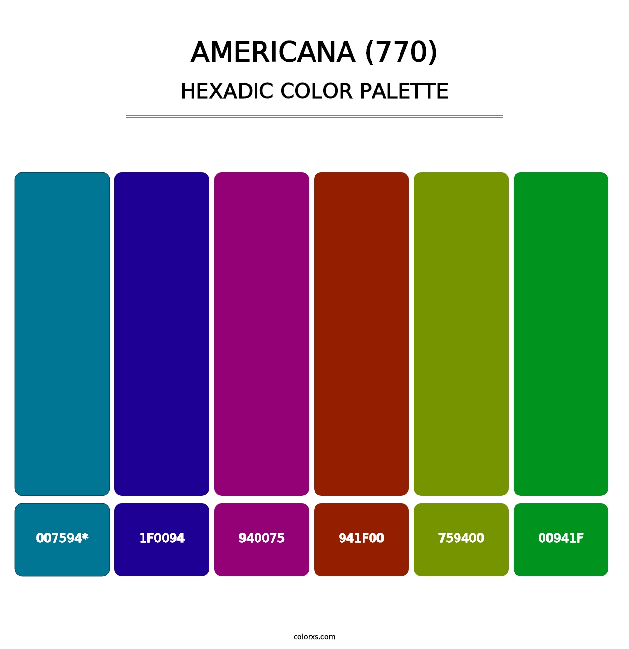 Americana (770) - Hexadic Color Palette