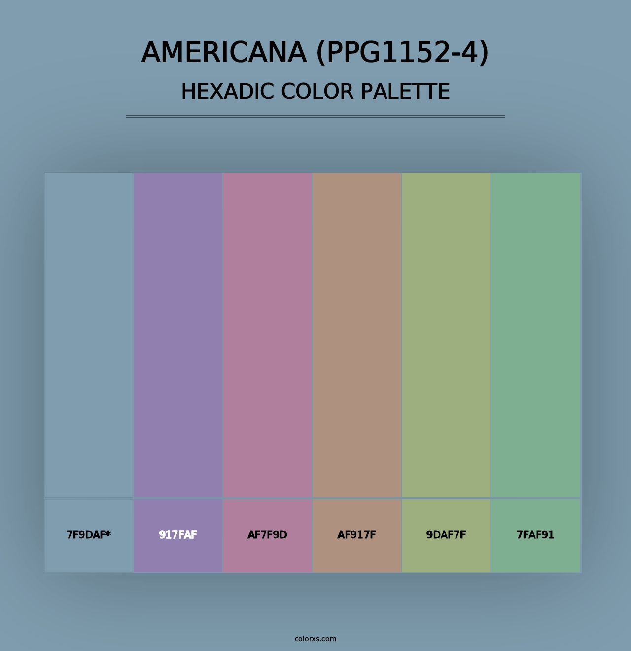 Americana (PPG1152-4) - Hexadic Color Palette