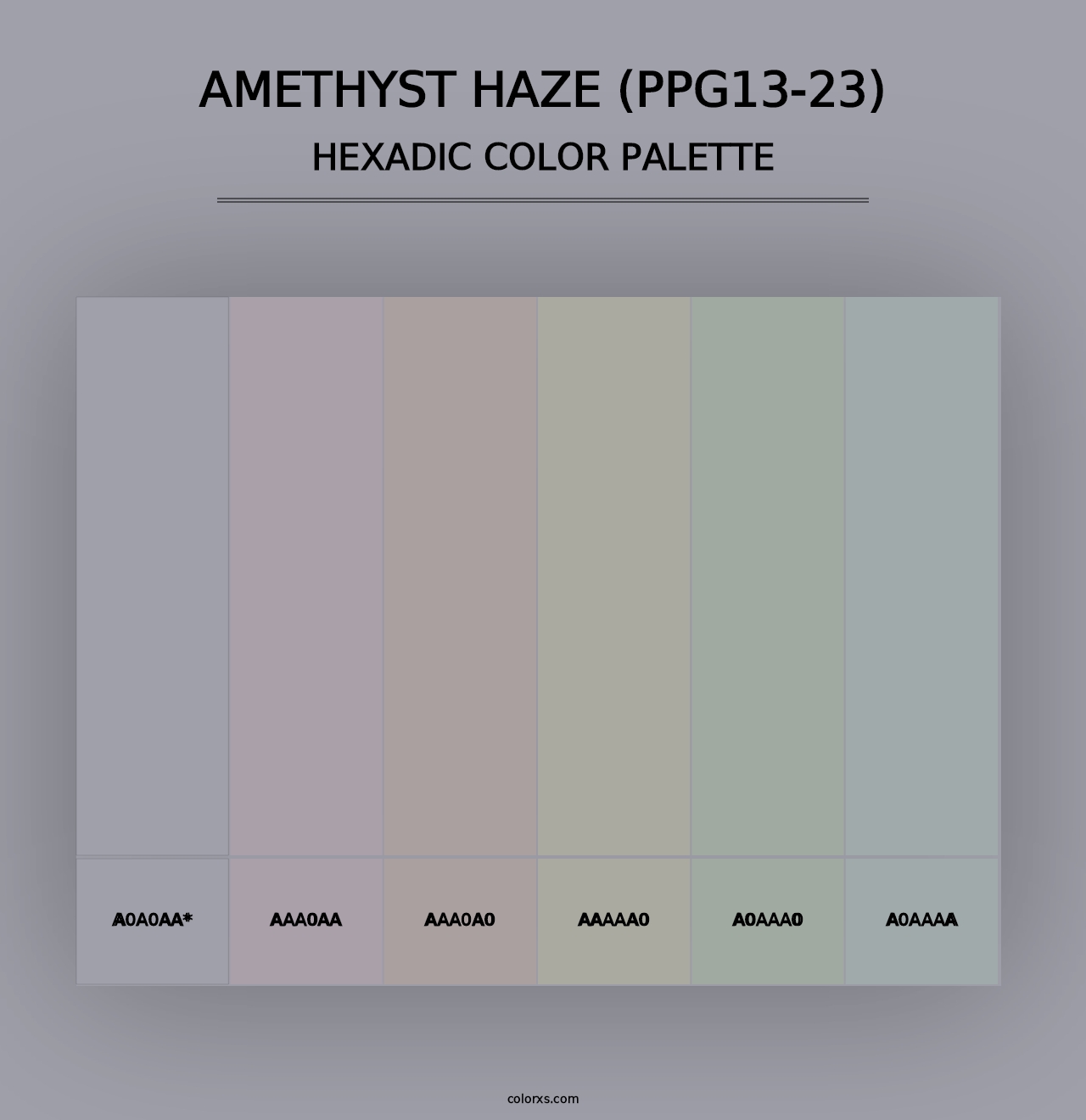 Amethyst Haze (PPG13-23) - Hexadic Color Palette