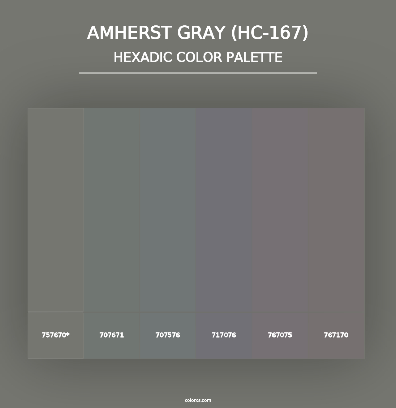 Amherst Gray (HC-167) - Hexadic Color Palette