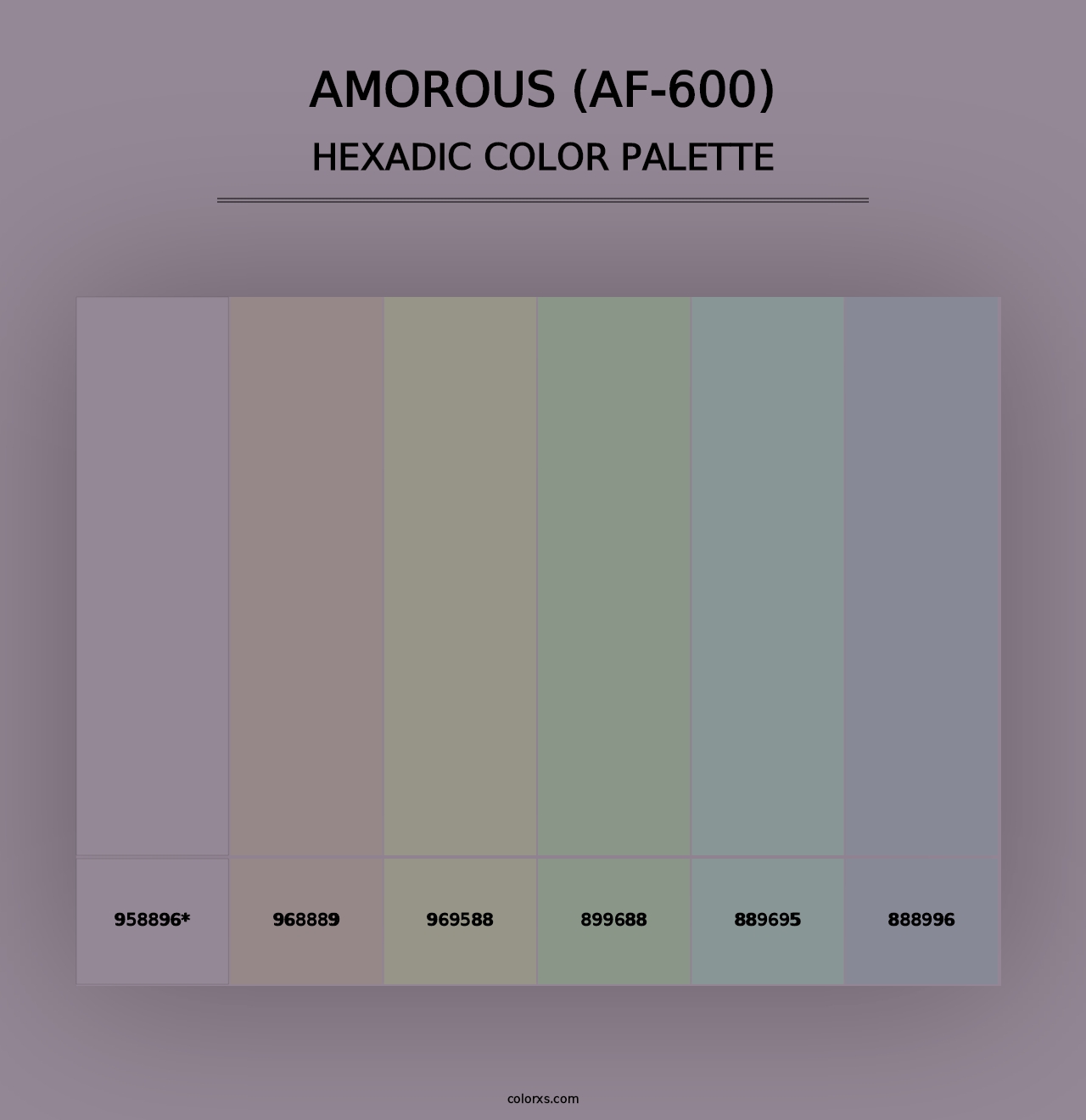 Amorous (AF-600) - Hexadic Color Palette