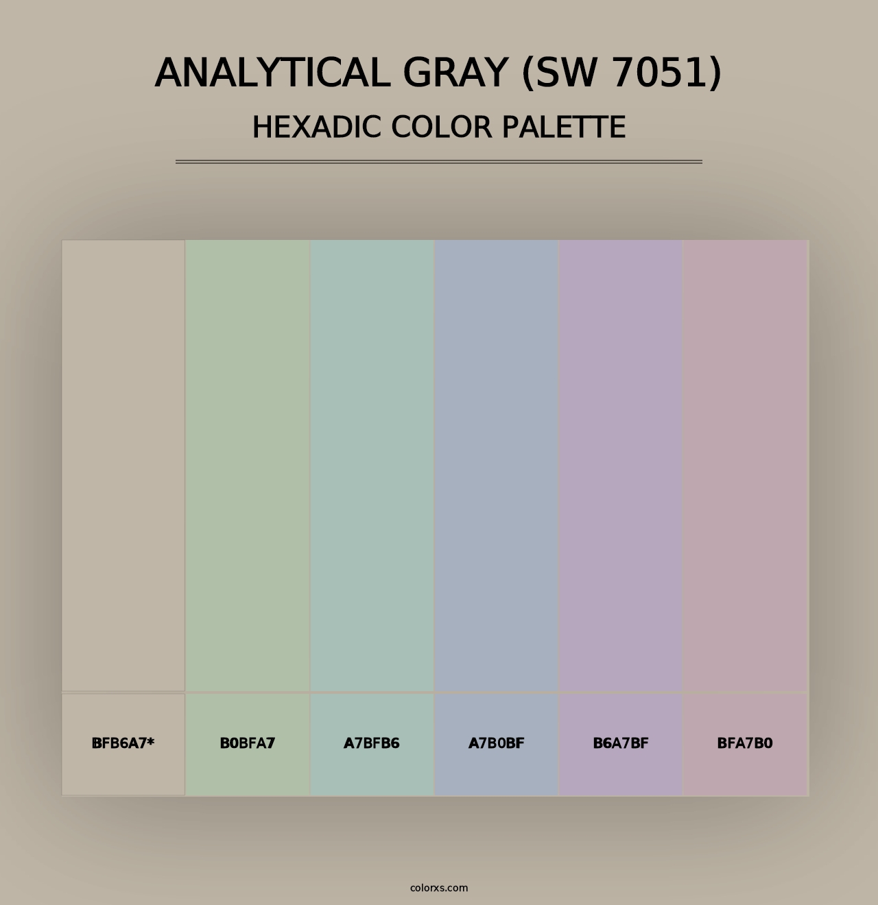 Analytical Gray (SW 7051) - Hexadic Color Palette