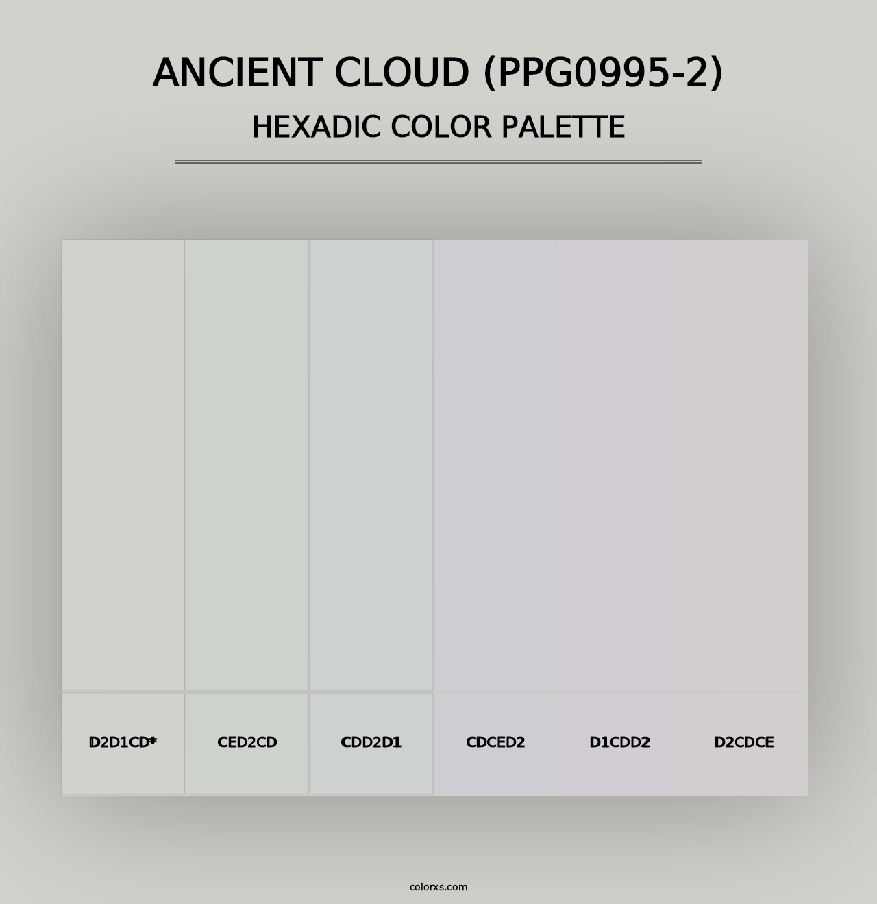 Ancient Cloud (PPG0995-2) - Hexadic Color Palette