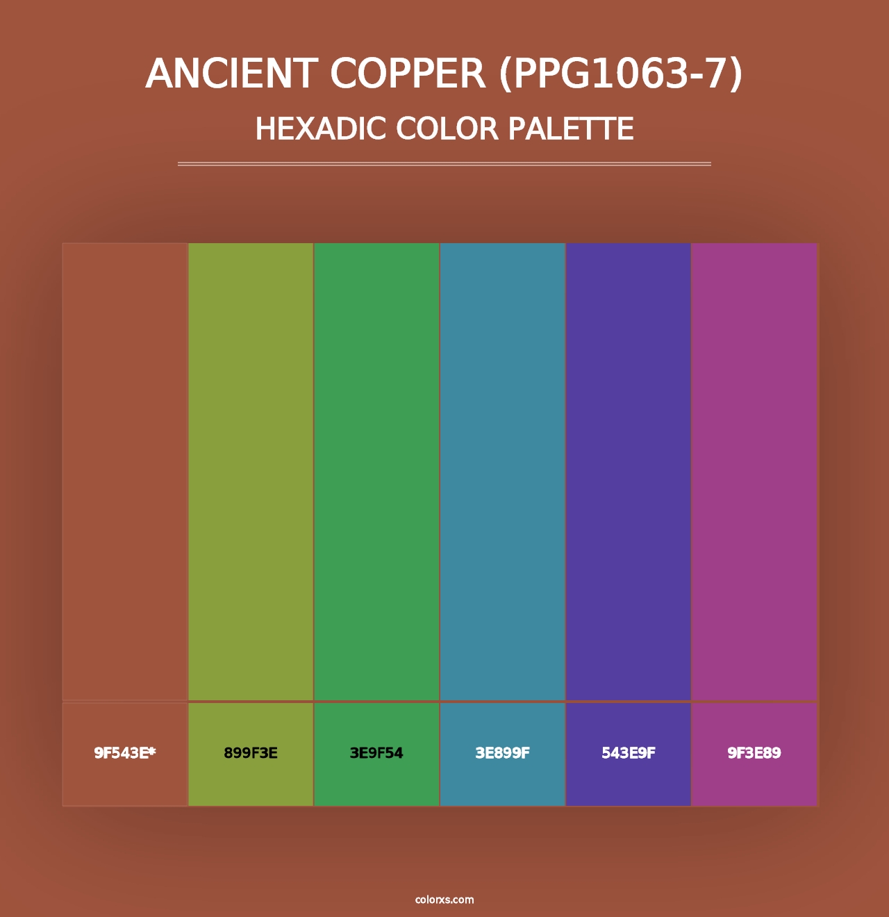 Ancient Copper (PPG1063-7) - Hexadic Color Palette