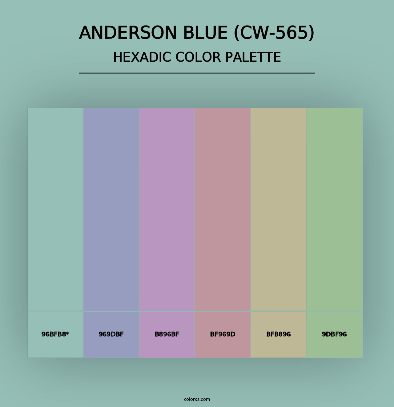 Anderson Blue (CW-565) - Hexadic Color Palette