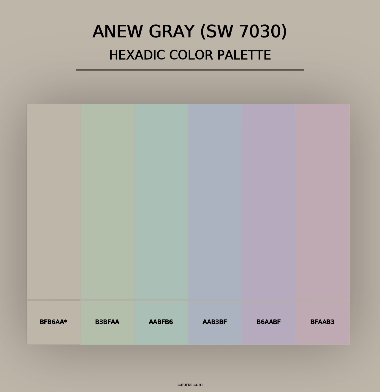 Anew Gray (SW 7030) - Hexadic Color Palette