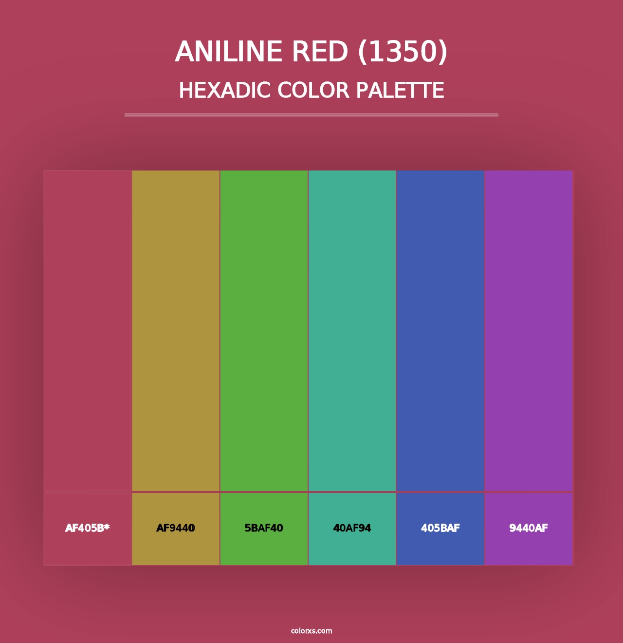 Aniline Red (1350) - Hexadic Color Palette