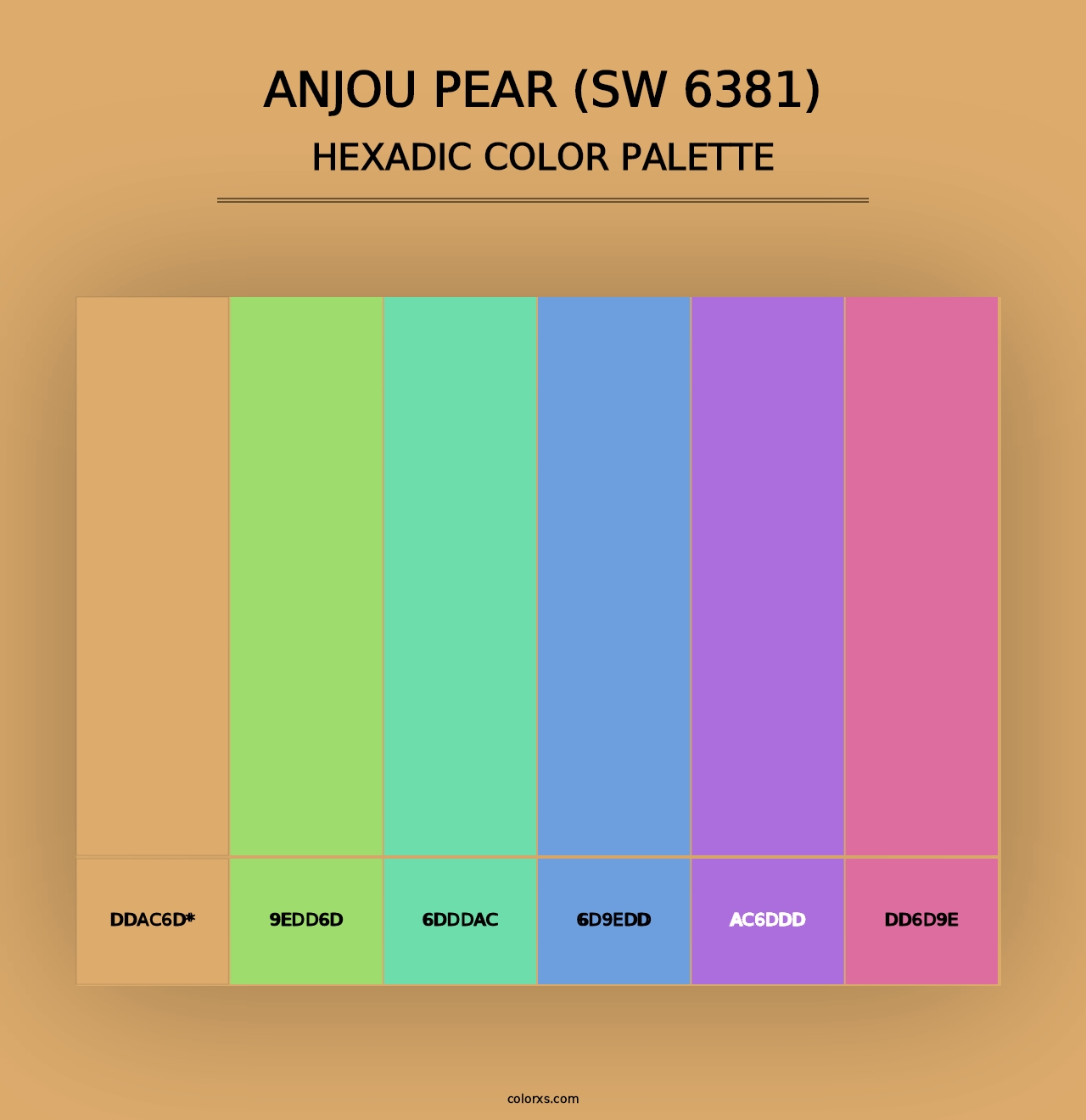 Anjou Pear (SW 6381) - Hexadic Color Palette