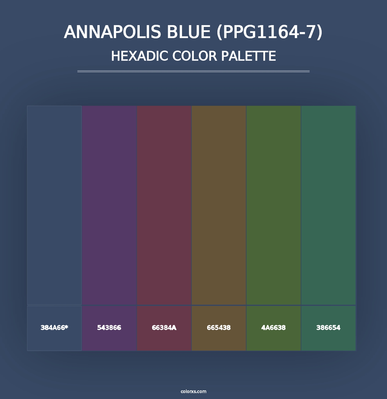 Annapolis Blue (PPG1164-7) - Hexadic Color Palette