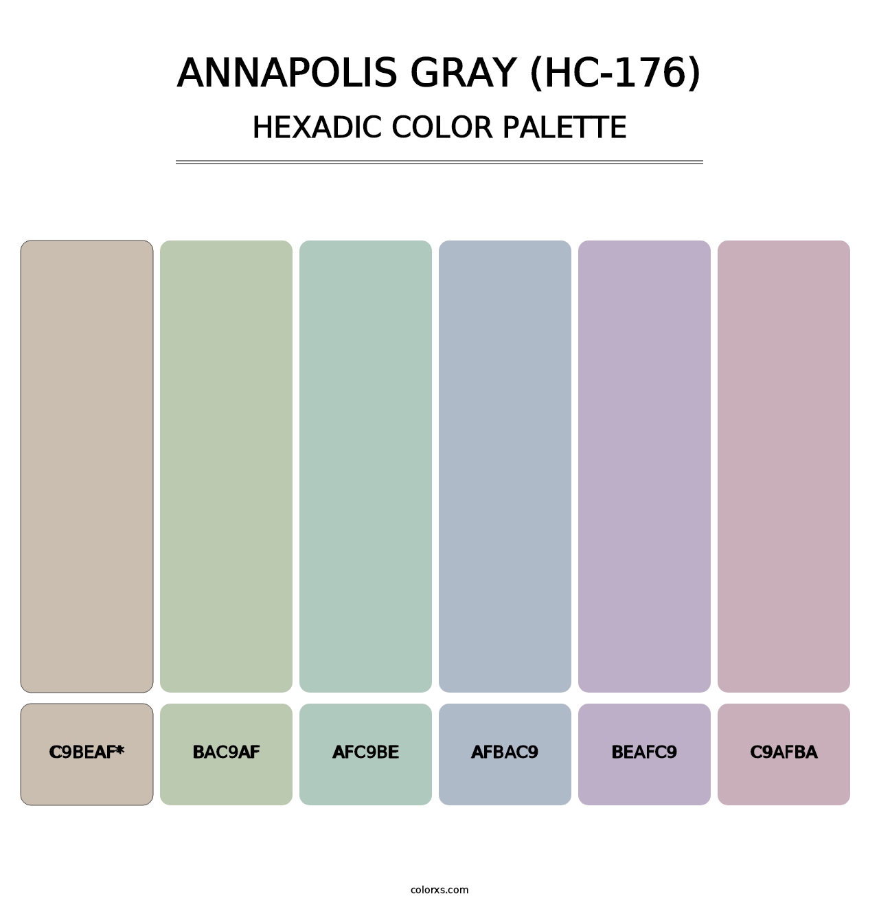 Annapolis Gray (HC-176) - Hexadic Color Palette