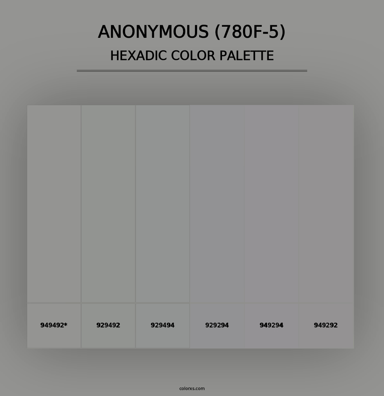 Anonymous (780F-5) - Hexadic Color Palette