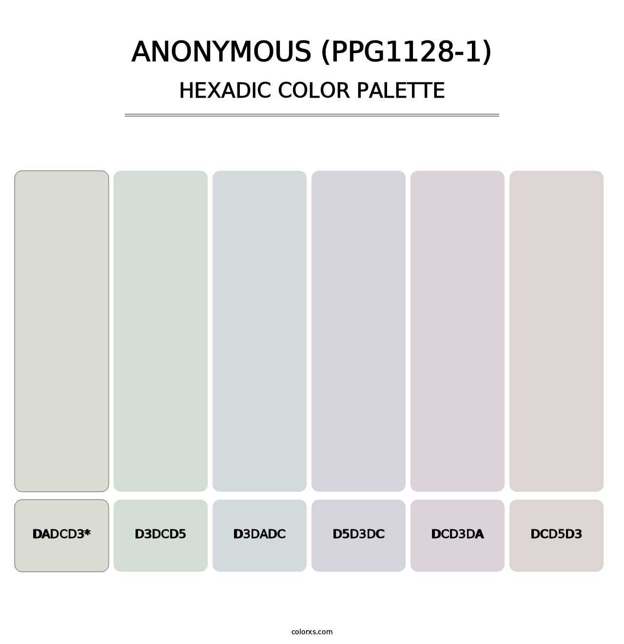 Anonymous (PPG1128-1) - Hexadic Color Palette