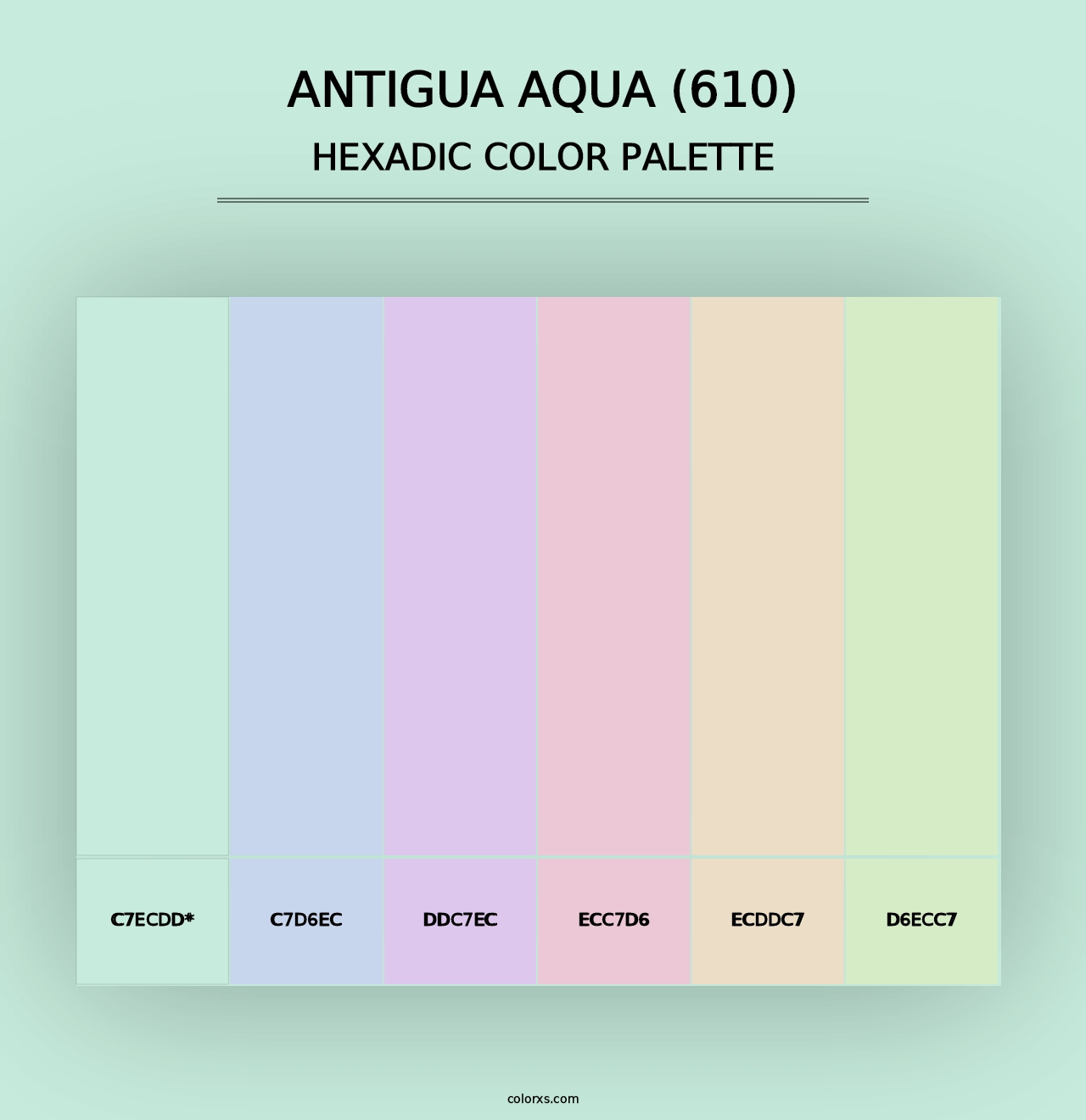 Antigua Aqua (610) - Hexadic Color Palette