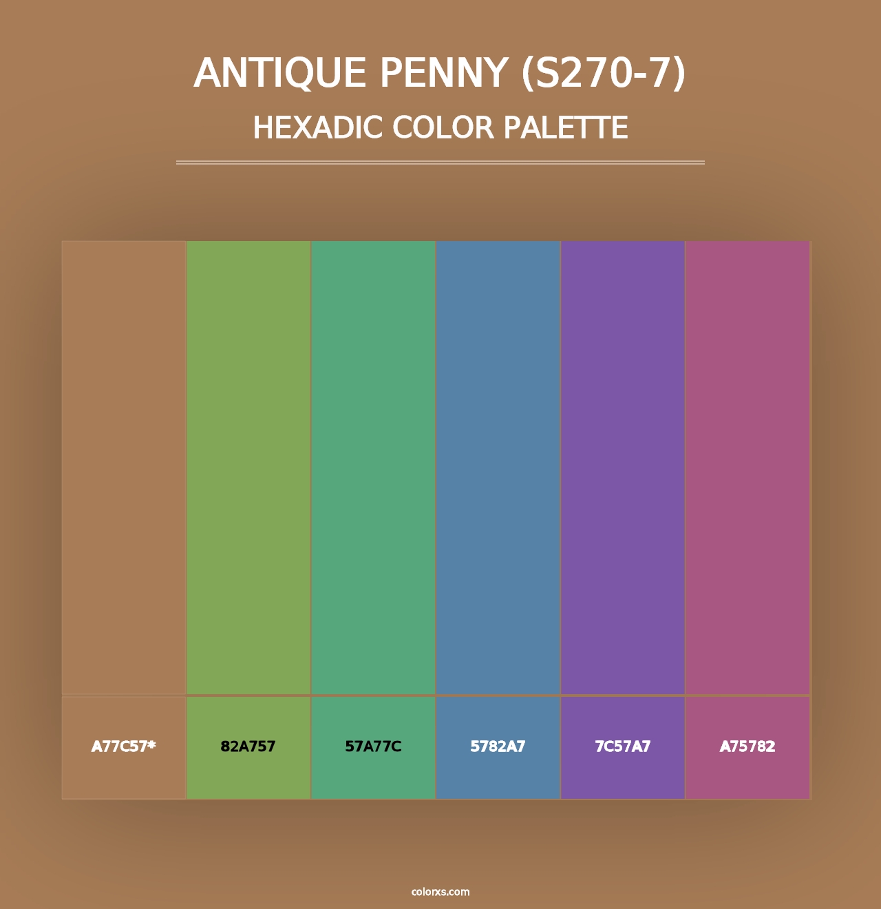 Antique Penny (S270-7) - Hexadic Color Palette