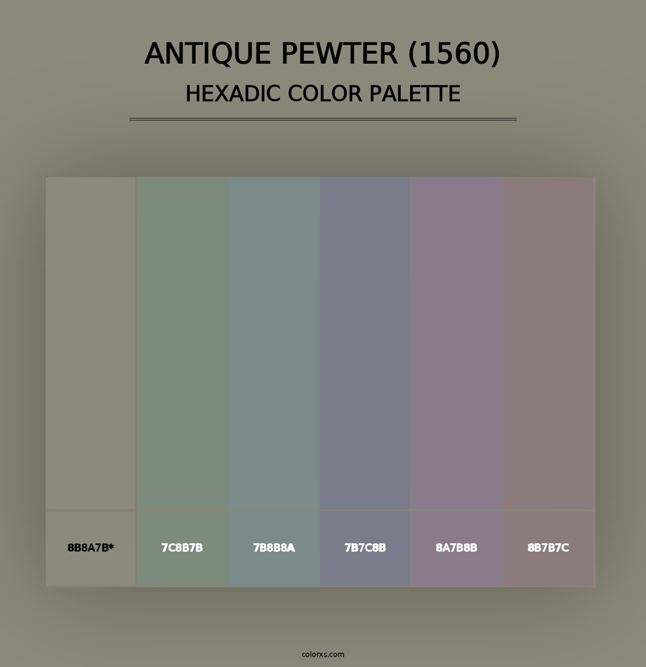 Antique Pewter (1560) - Hexadic Color Palette