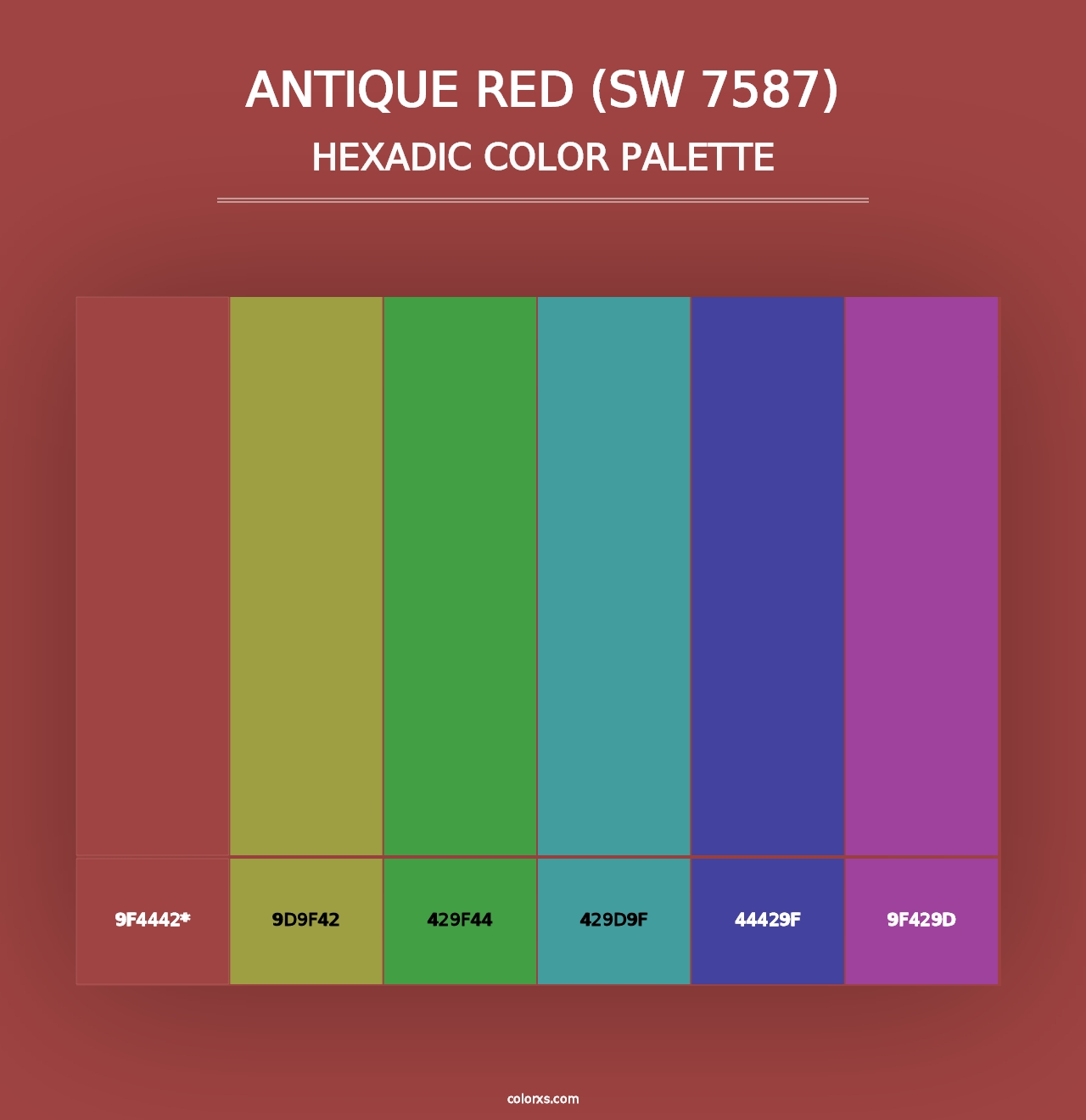 Antique Red (SW 7587) - Hexadic Color Palette