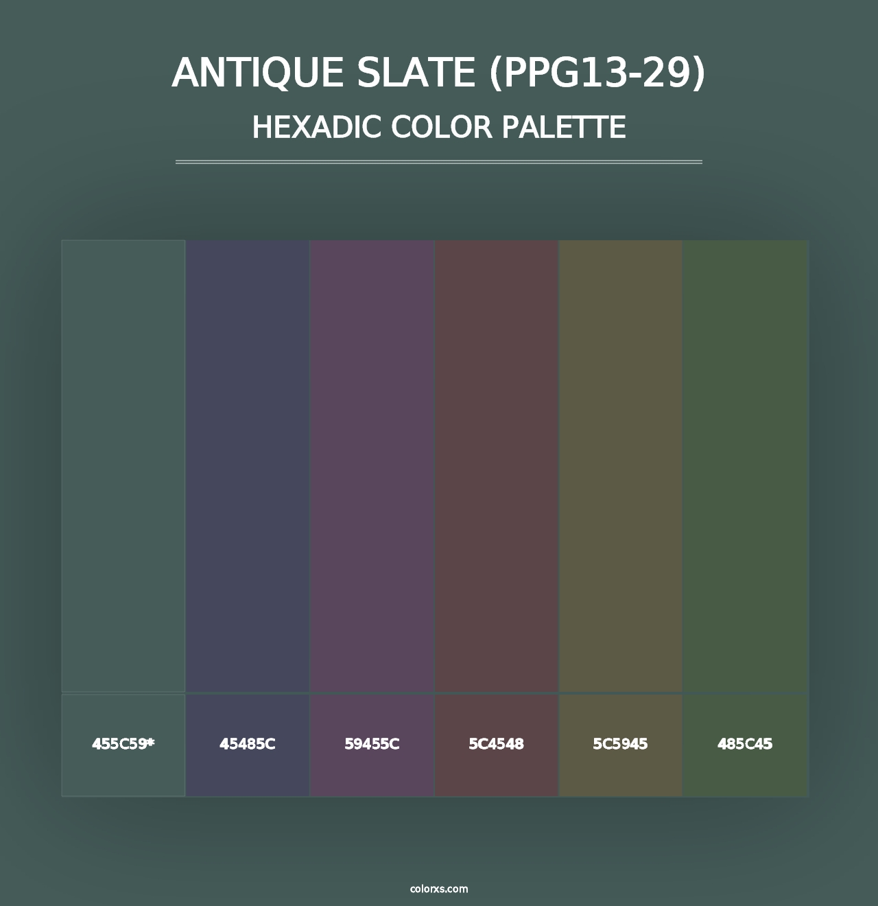 Antique Slate (PPG13-29) - Hexadic Color Palette