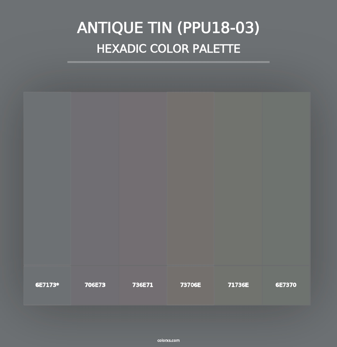 Antique Tin (PPU18-03) - Hexadic Color Palette