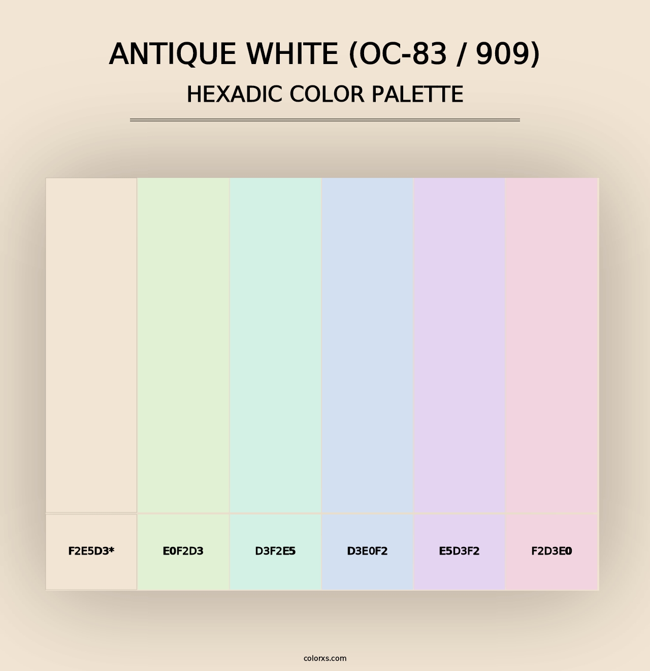 Antique White (OC-83 / 909) - Hexadic Color Palette