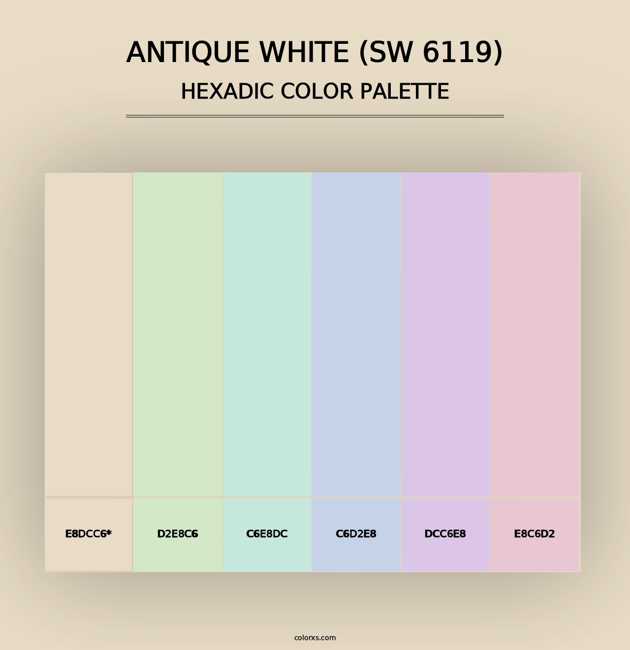 Antique White (SW 6119) - Hexadic Color Palette