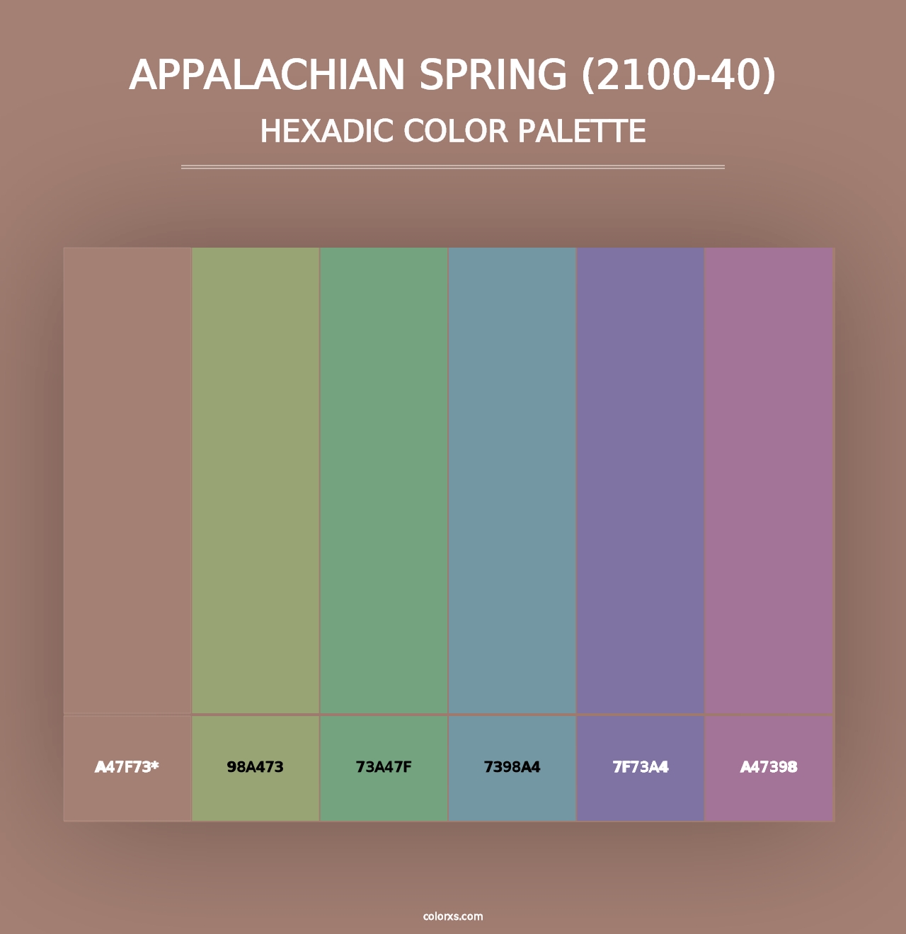 Appalachian Spring (2100-40) - Hexadic Color Palette