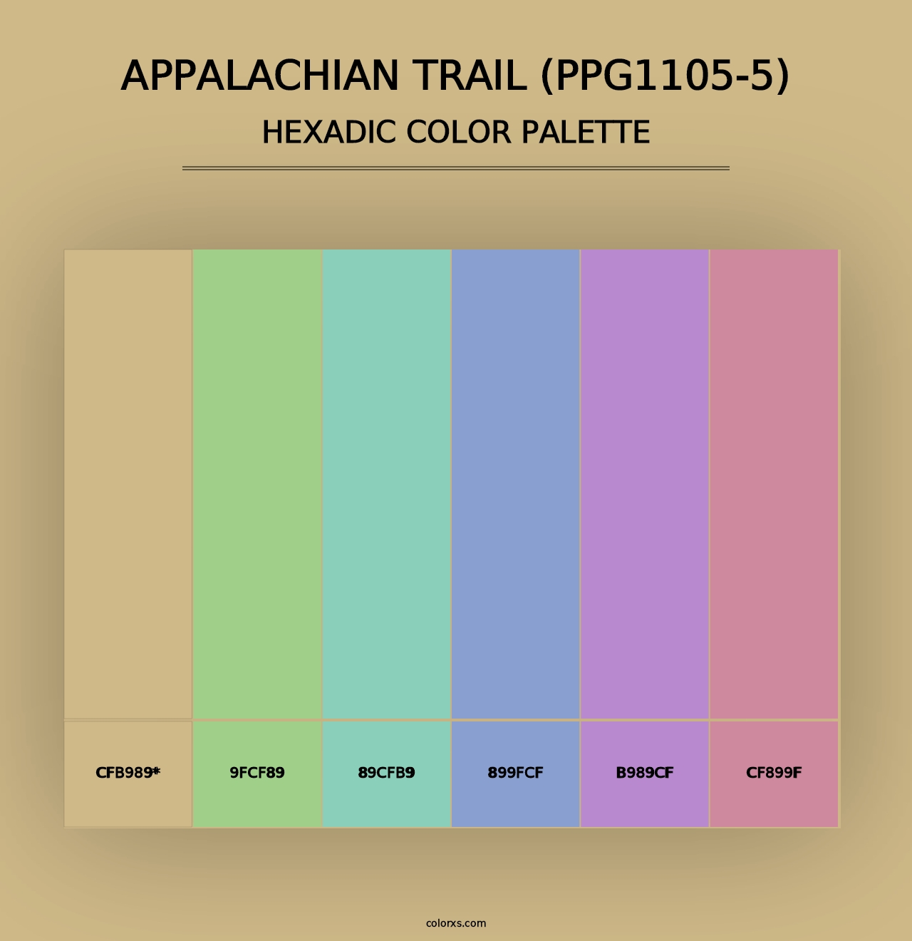 Appalachian Trail (PPG1105-5) - Hexadic Color Palette