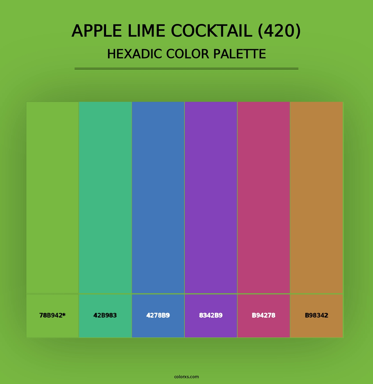 Apple Lime Cocktail (420) - Hexadic Color Palette