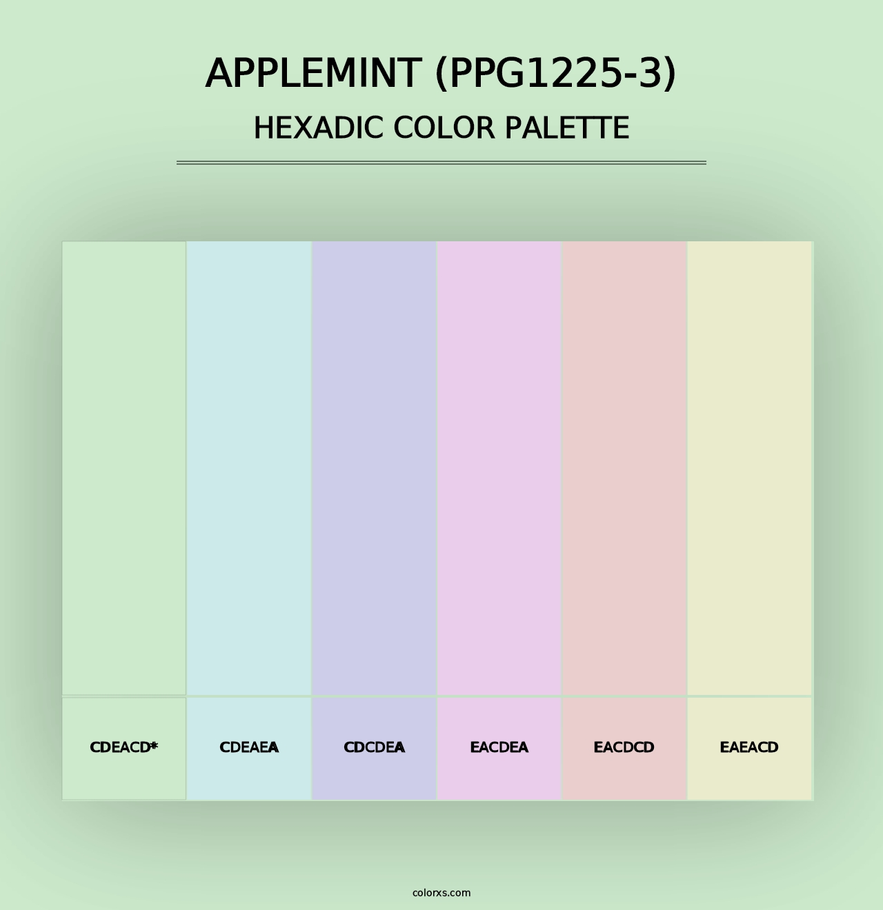 Applemint (PPG1225-3) - Hexadic Color Palette