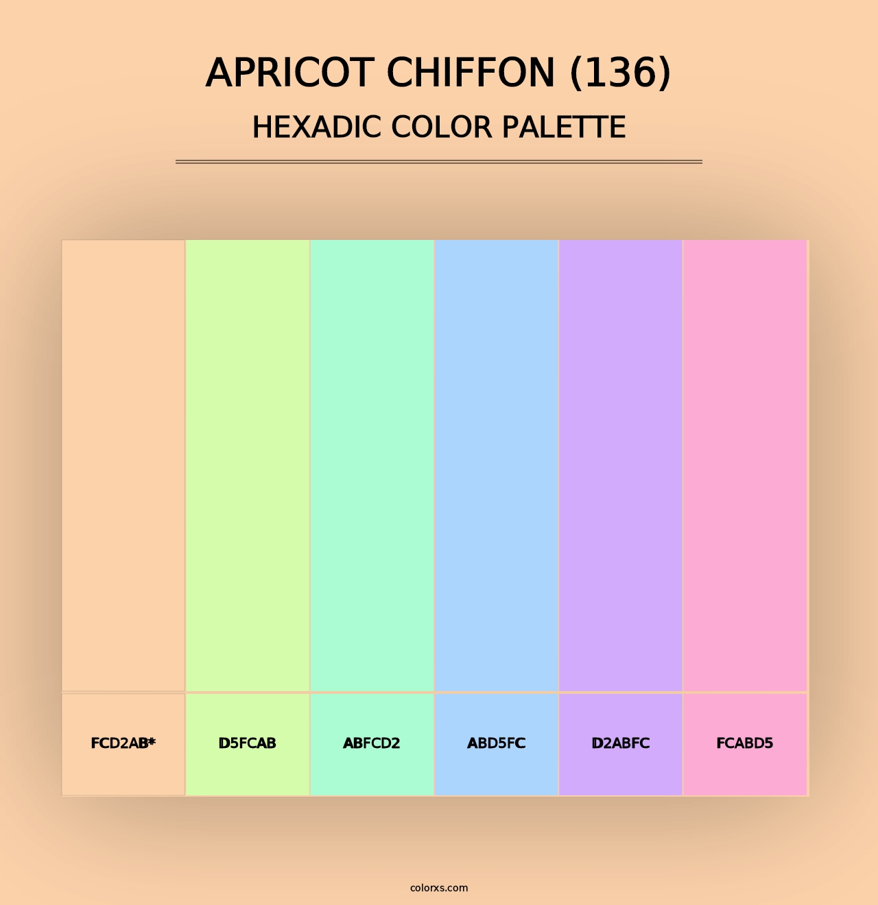 Apricot Chiffon (136) - Hexadic Color Palette