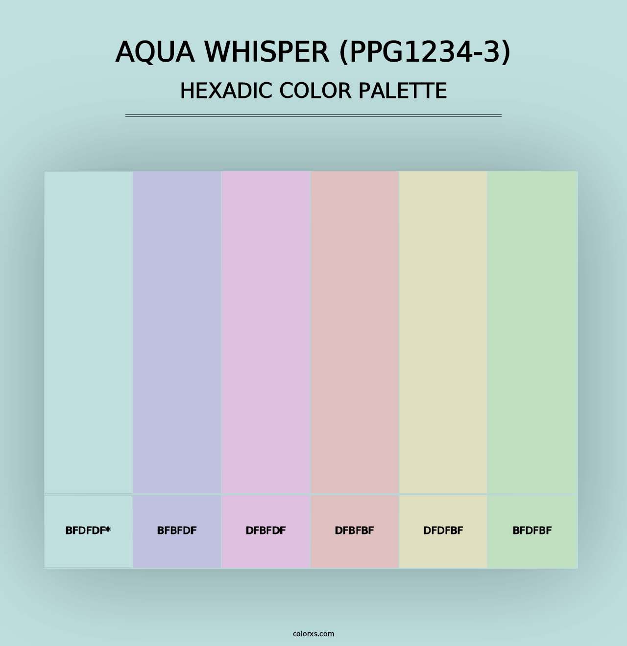 Aqua Whisper (PPG1234-3) - Hexadic Color Palette