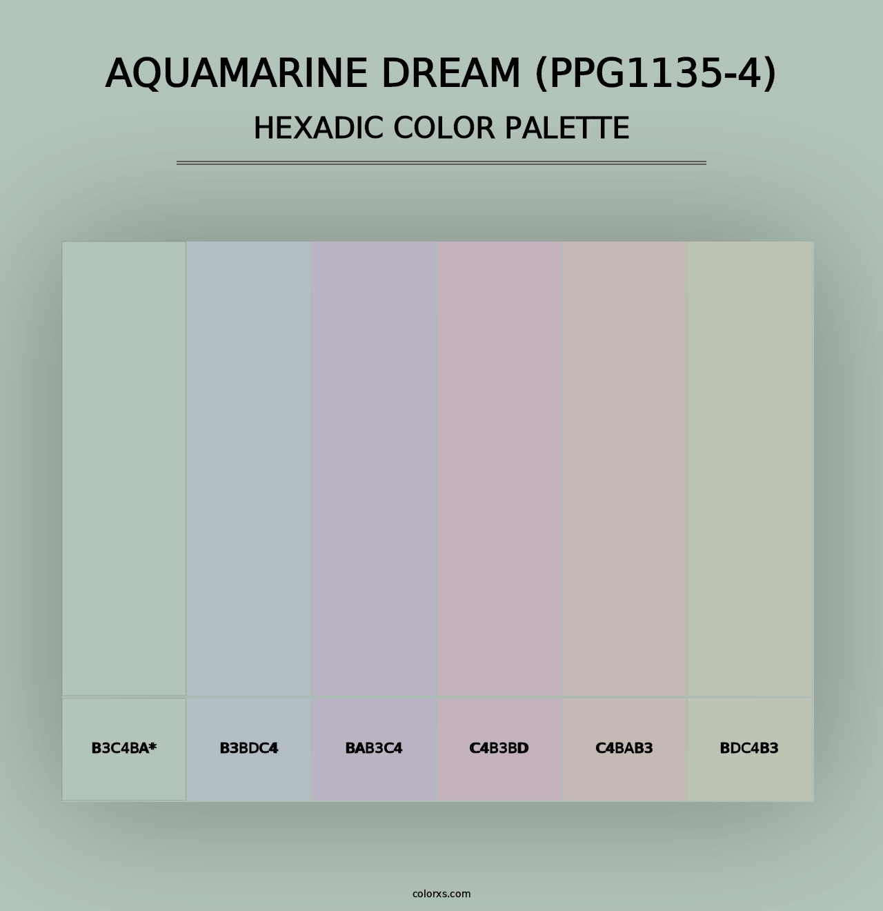 Aquamarine Dream (PPG1135-4) - Hexadic Color Palette