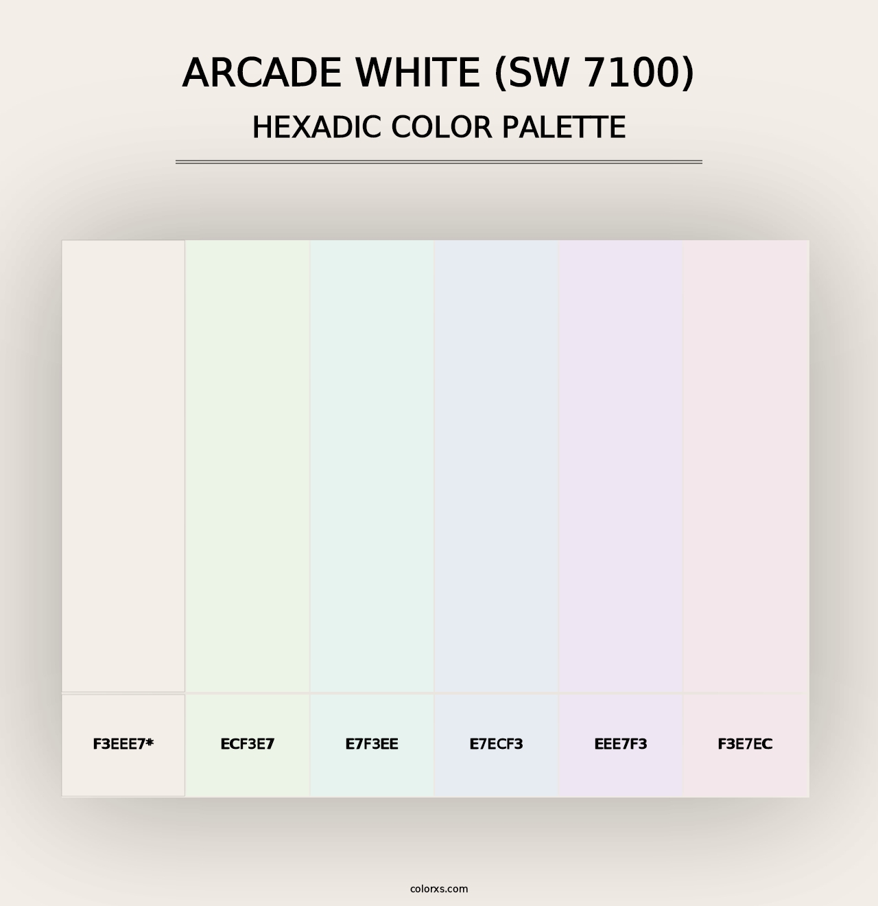 Arcade White (SW 7100) - Hexadic Color Palette