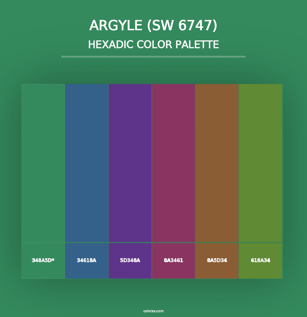 Argyle (SW 6747) - Hexadic Color Palette