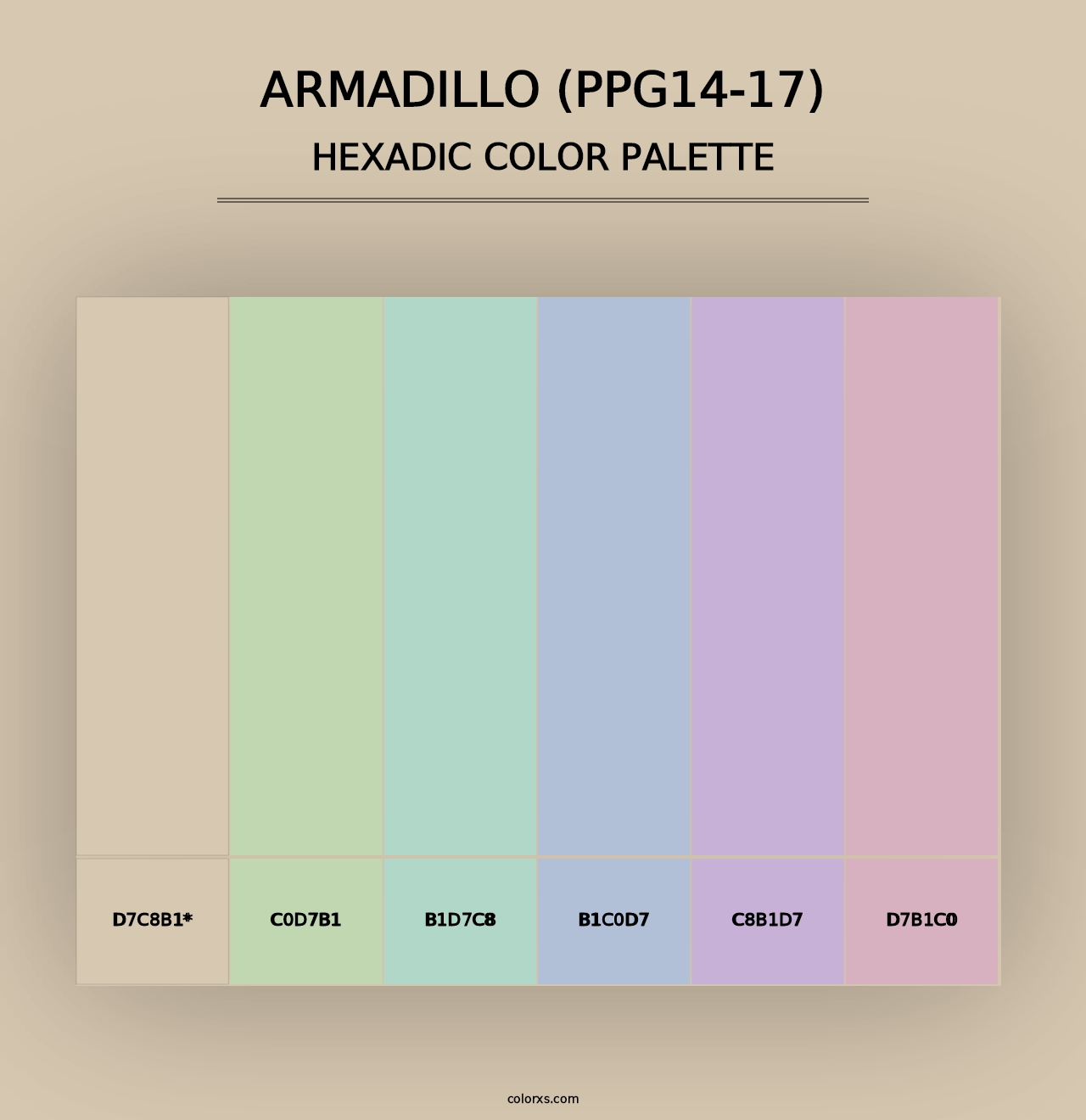 Armadillo (PPG14-17) - Hexadic Color Palette