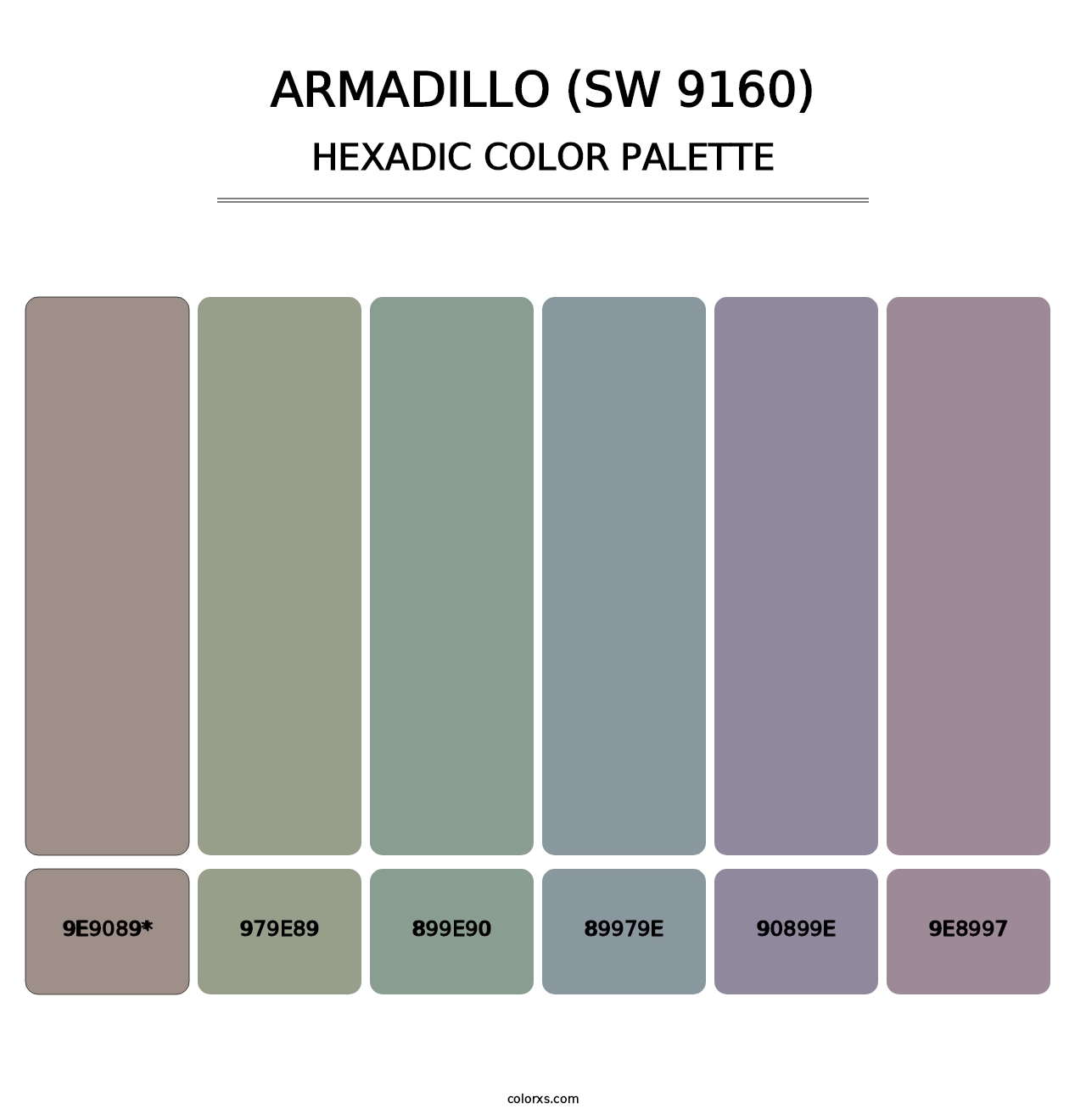 Armadillo (SW 9160) - Hexadic Color Palette