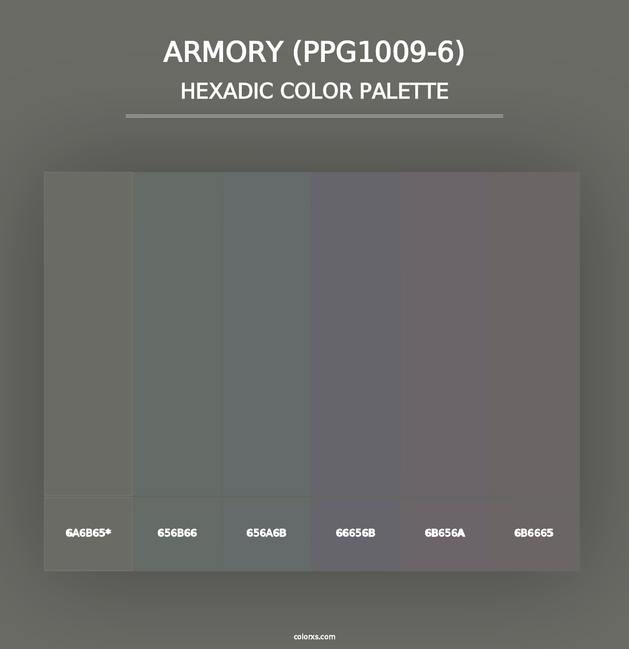 Armory (PPG1009-6) - Hexadic Color Palette