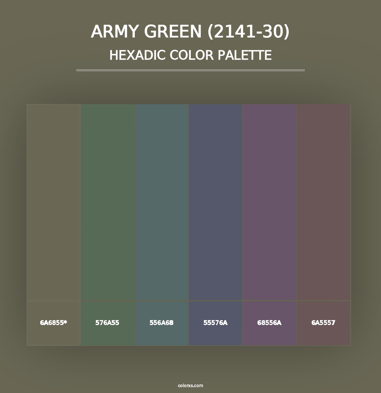 Army Green (2141-30) - Hexadic Color Palette