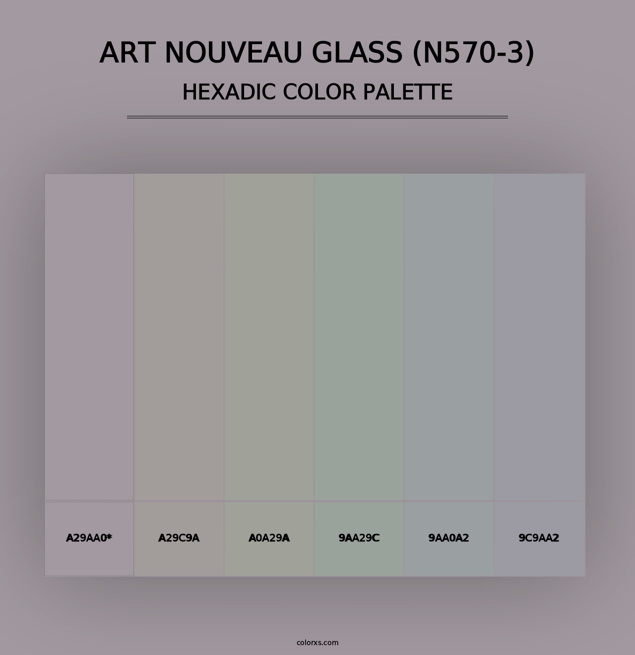 Art Nouveau Glass (N570-3) - Hexadic Color Palette