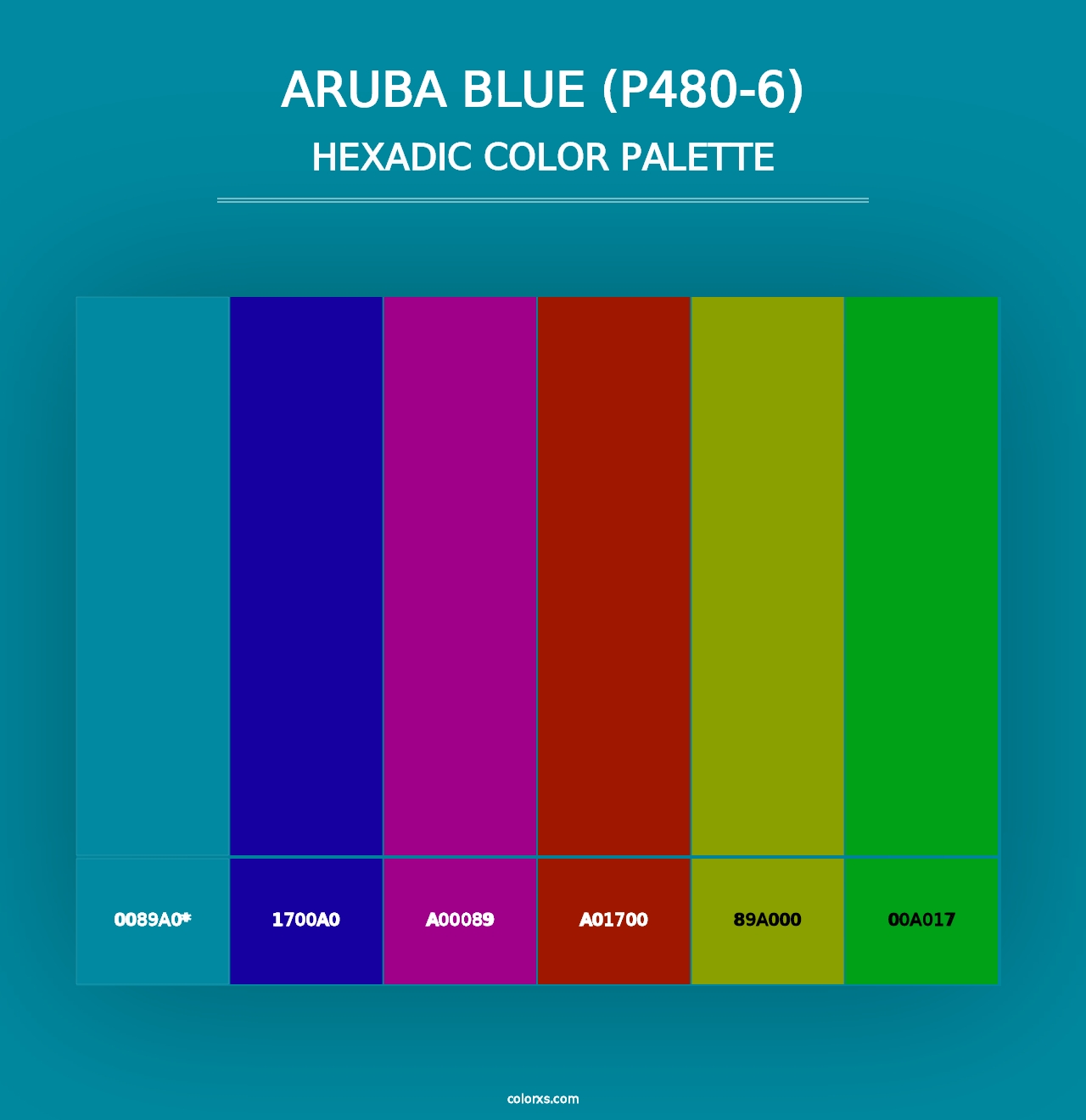 Aruba Blue (P480-6) - Hexadic Color Palette