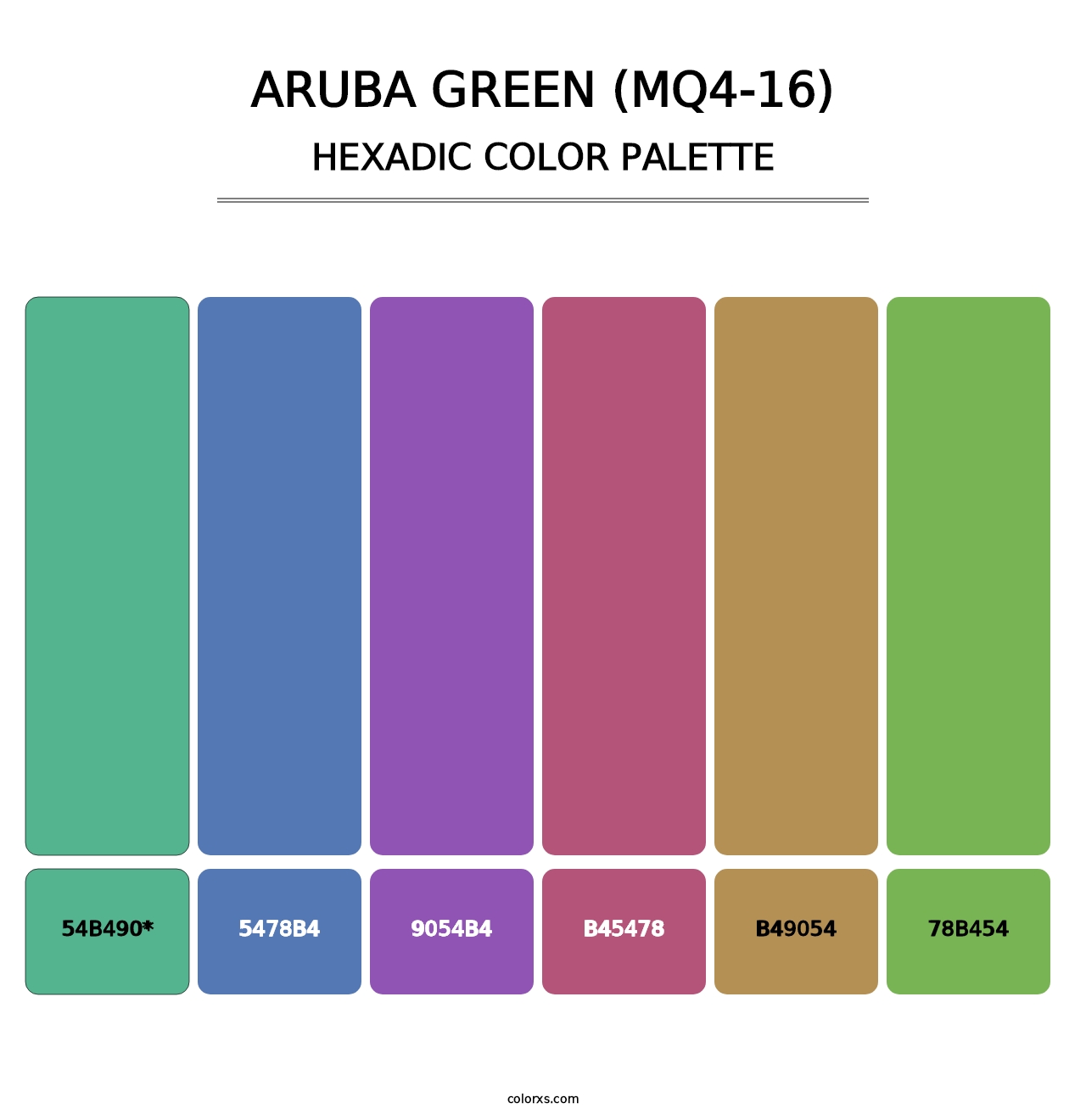 Aruba Green (MQ4-16) - Hexadic Color Palette