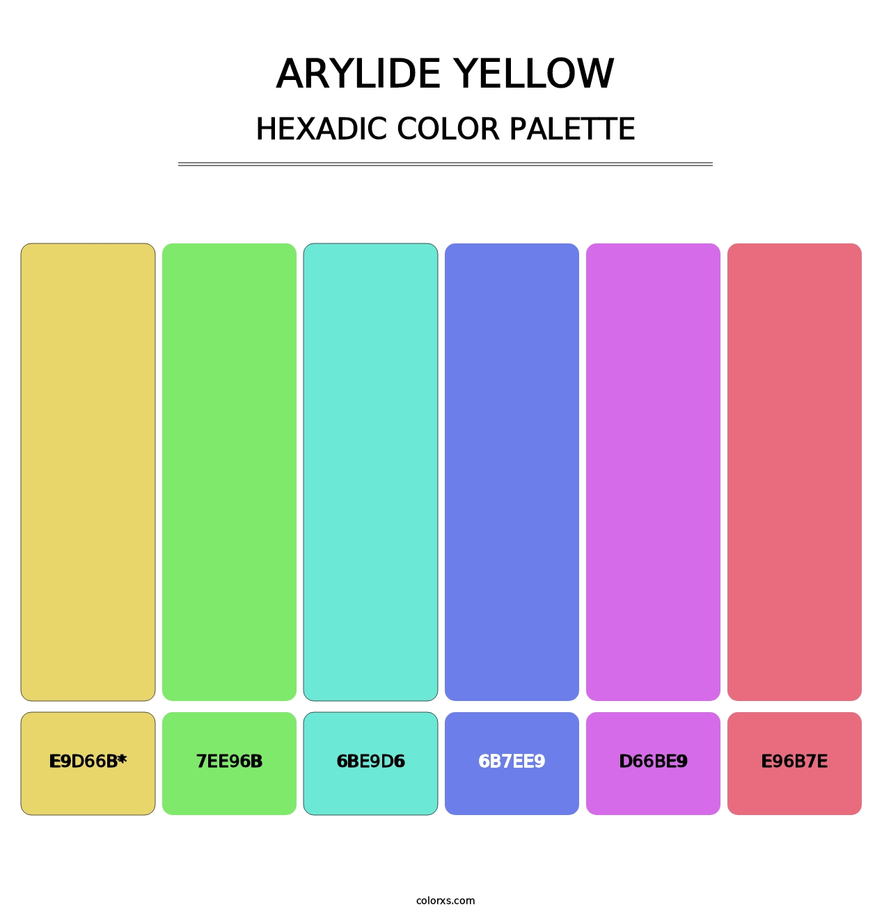 Arylide Yellow - Hexadic Color Palette