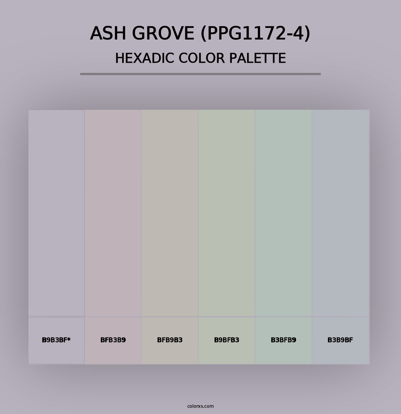 Ash Grove (PPG1172-4) - Hexadic Color Palette