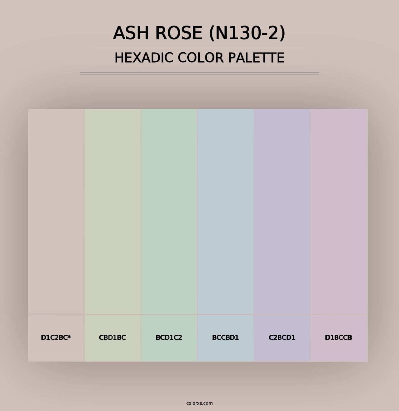 Ash Rose (N130-2) - Hexadic Color Palette