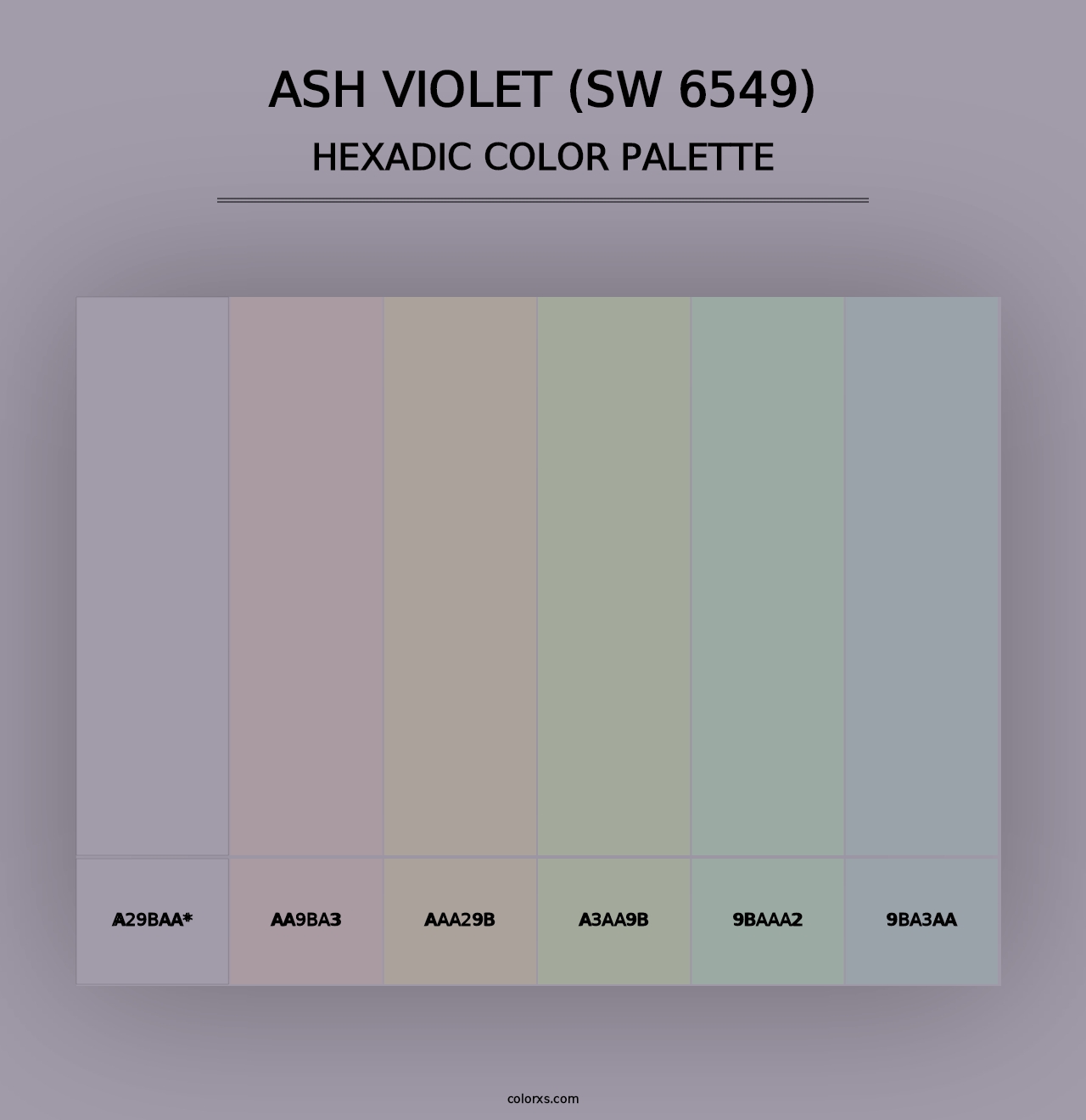 Ash Violet (SW 6549) - Hexadic Color Palette