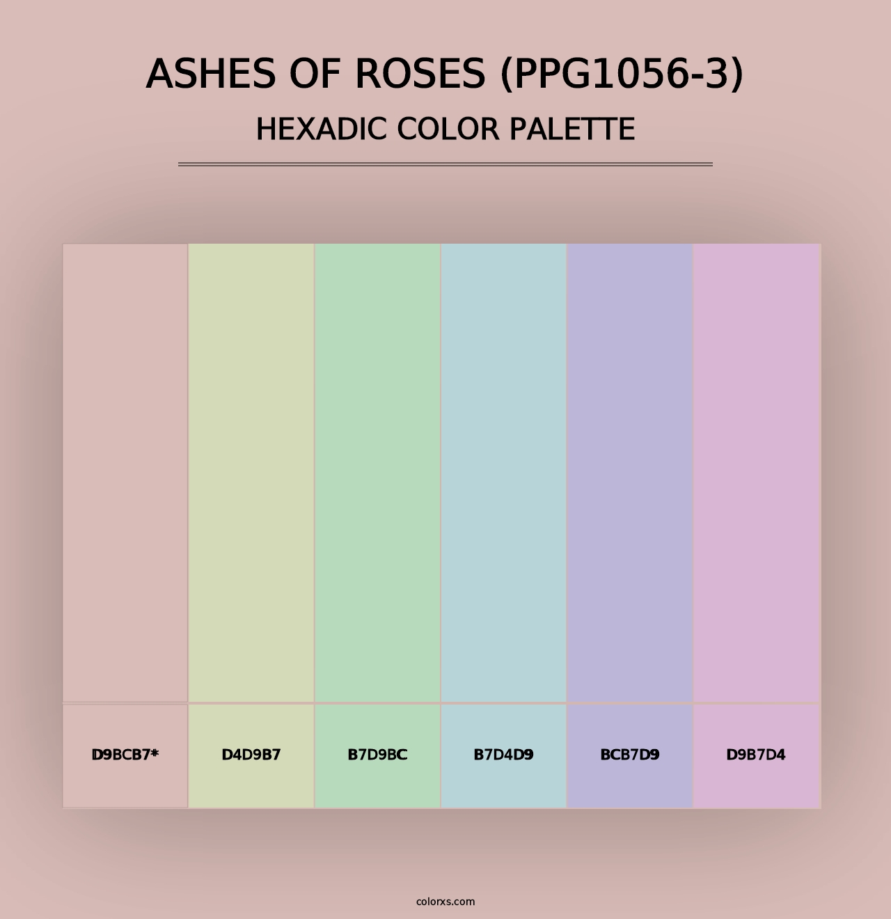 Ashes Of Roses (PPG1056-3) - Hexadic Color Palette