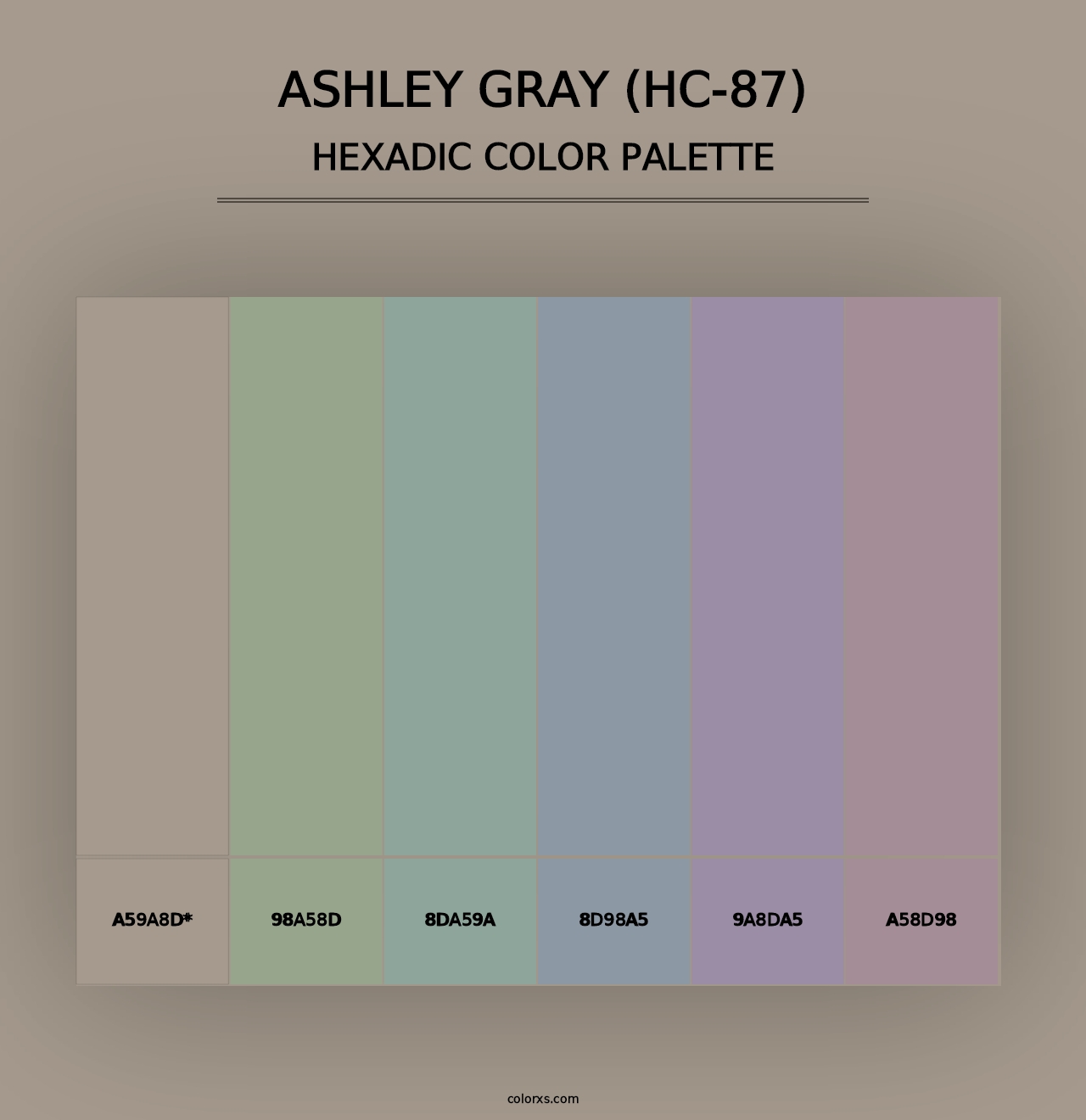 Ashley Gray (HC-87) - Hexadic Color Palette